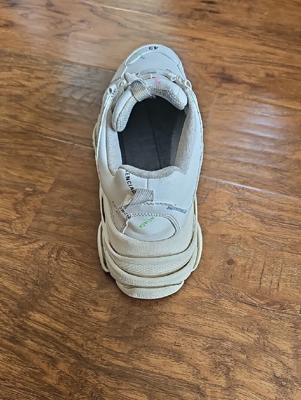 Balenciaga Triple S Sneaker 'Allover Logo - White Multi - Size 43 10US - Picture 12 of 12
